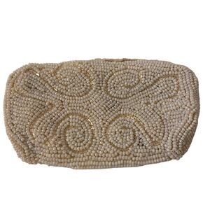 VNTG BAGS BY DEBBIE beaded clutch zipper bag